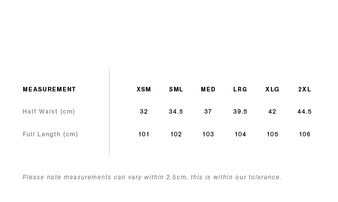 Size Chart